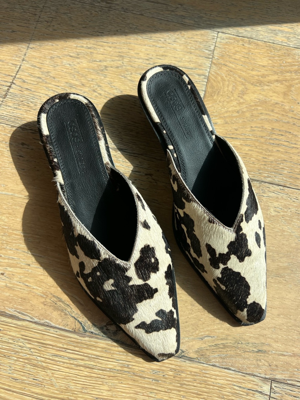 Western Cow Print Mules
